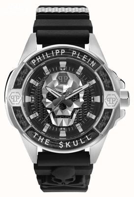 Philipp Plein $kull カーボンファイバー ハイコニック / ブラック ダイヤル ブラック ストラップ PWAAA1622