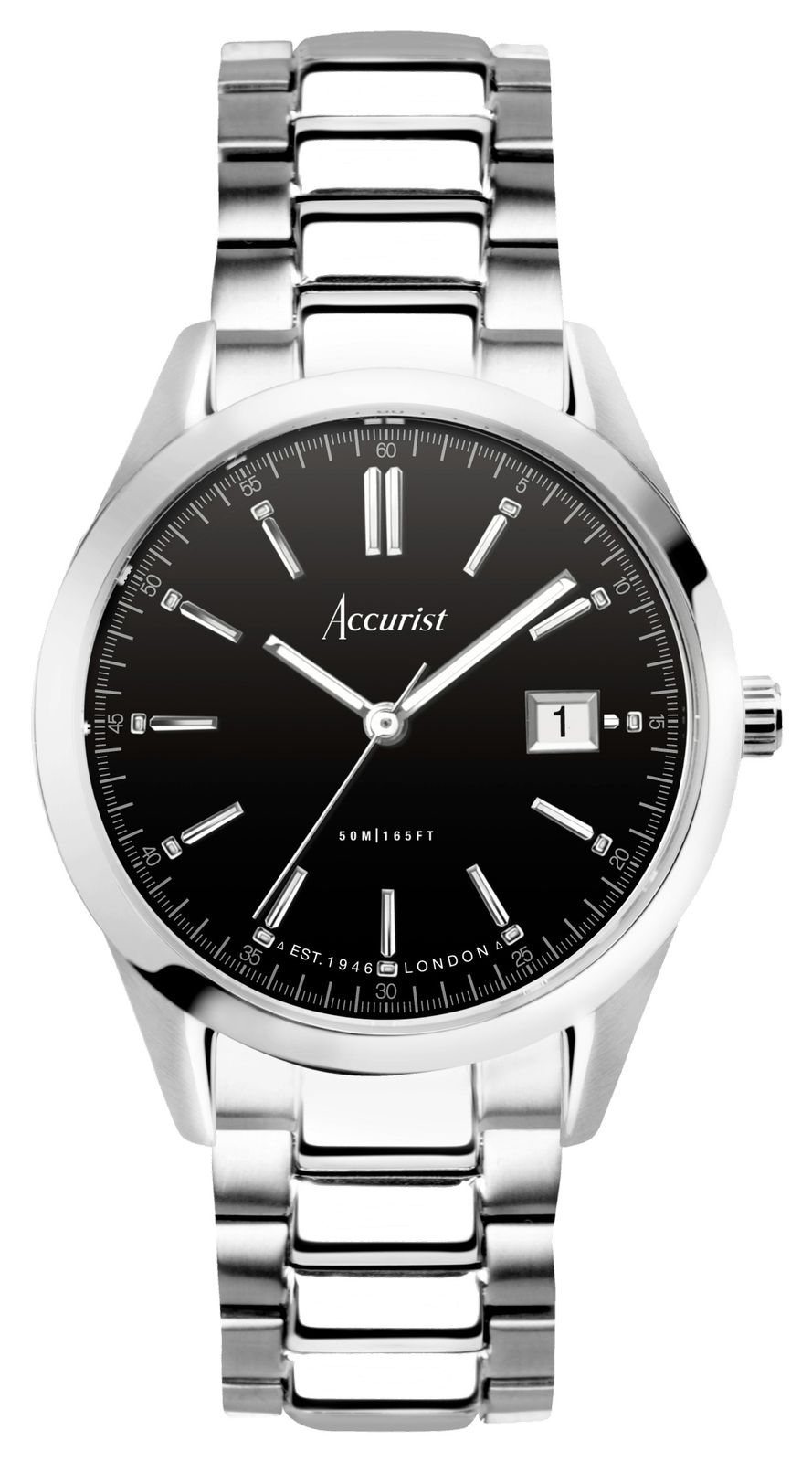 Accurist homme de tous les jours (40 mm) cadran noir montre