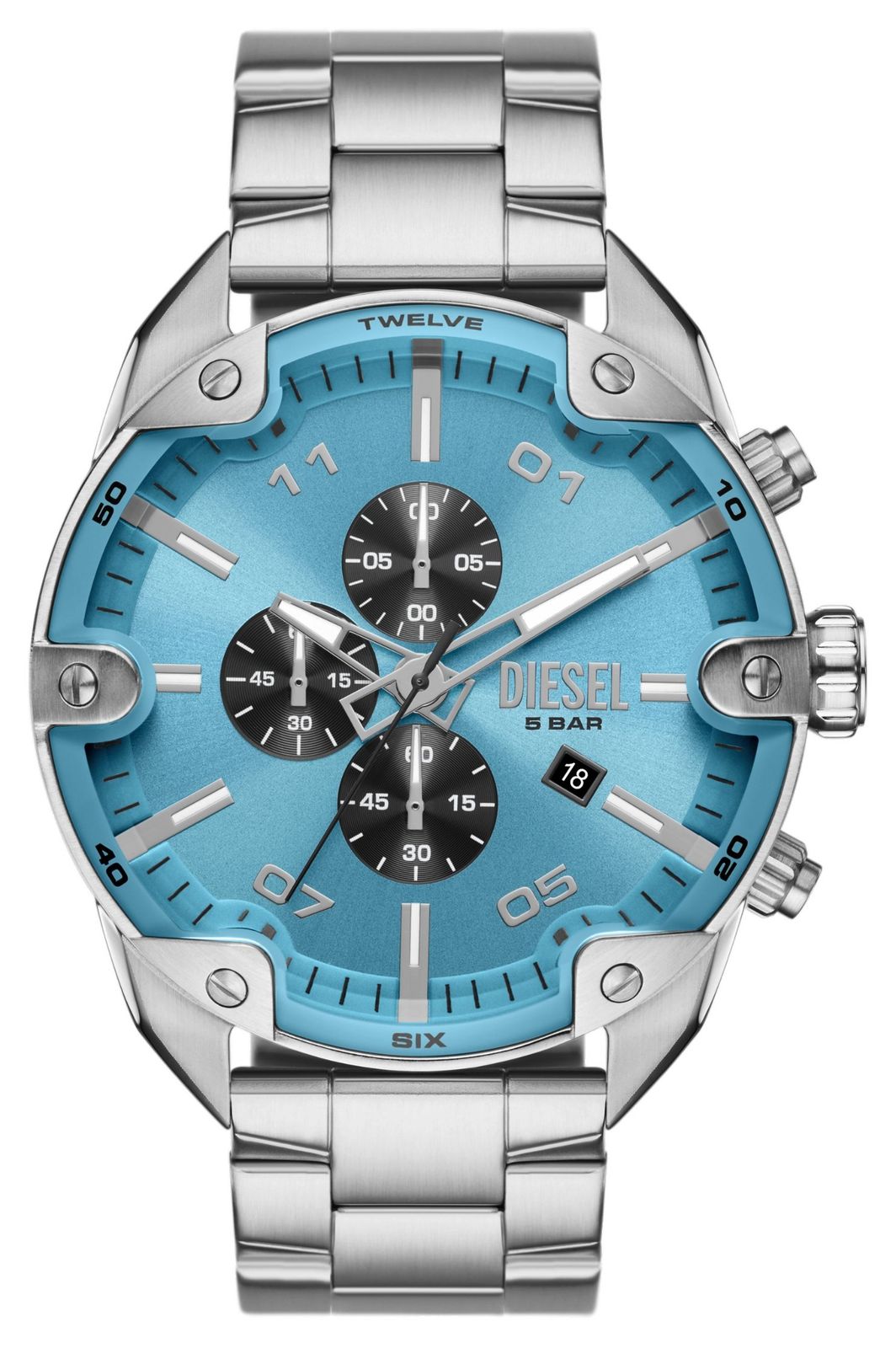 Diesel Cadran chronographe bleu Ã  pointes (49 mm) pour montre