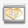 Nomination Classic Snowflake Heart 18ct Gold Charm 030225/26