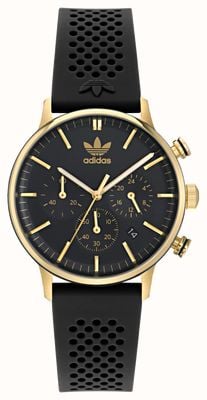 Adidas Code één chronograaf (40 mm) zwarte wijzerplaat / zwart rubber AOSY23521