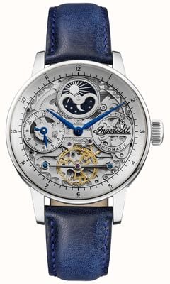 Ingersoll THE JAZZ Automatic (42mm) Skeleton Dial / Blue Leather Strap I07702