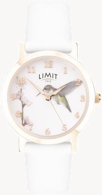 Limit | dameshorloge Secret Garden | met wit leren band | horloge 60027.73