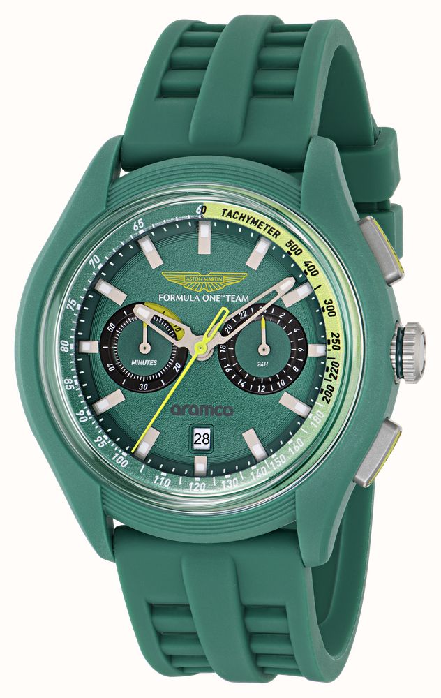 Aston Martin Aramco Formula One™ Team BLC Quartz Chronograph (44mm) Podium Green Dial / Green Silicone Strap MTFB1F604 - alternate view 2