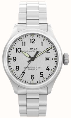Timex Montre Waterbury Ace (41 mm), cadran argenté / bracelet en acier inoxydable TW2Y18800