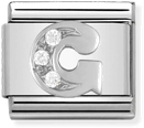 Nomination Classic Letter G Sterling Silver & Steel Cubic Zirconia Charm 330301/07