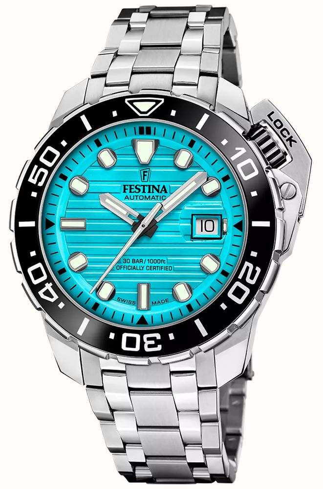 Festina Swiss Made Automatic COSC Diver Blue Dial