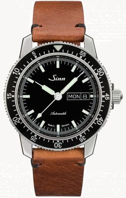 Sinn Relógio piloto clássico em couro de vaca em couro vintage 104.010-BL5020-5002-400A