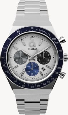 Timex Q Timex Chronograph (40mm) White Dial / Stainless Steel Bracelet TW2Y36200