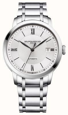 Baume & Mercier Automatyczny zegarek Classima z datą (40 mm) w kolorze srebrnym, z satynową tarczą i bransoletą ze stali nierdzewnej 10854