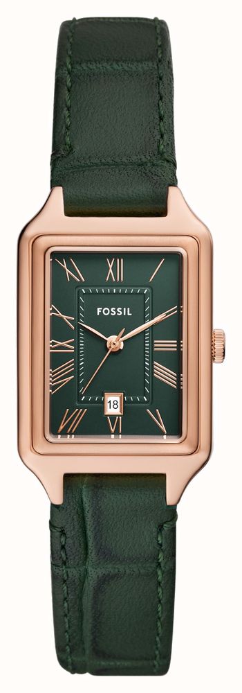 Fossil Raquel (23 Mm) Grünes Zifferblatt Grünes Kroko-Litehide