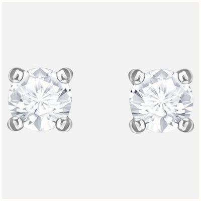 Swarovski Attract | Rhodium plated | White | Round | Stud Earings 5408436