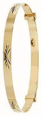 James Moore TH 9ct Yellow Gold Expendable 3mm Babies Bangle BN130/2