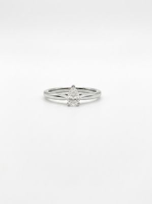 0.29ct Pear Natural Diamond Platinum Solitaire Ring J65914