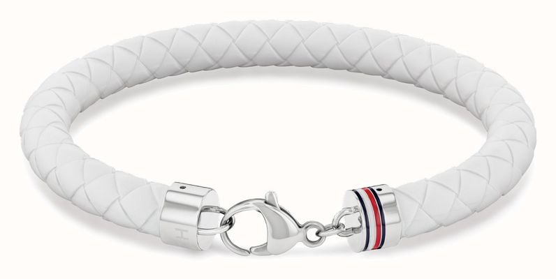 Tommy Hilfiger Men's Silicone White Braided Silicone Bracelet 2790555