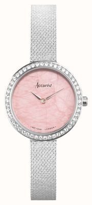 Accurist Sieraden dames | rozenkwarts wijzerplaat | roestvrijstalen mesh-armband 78005