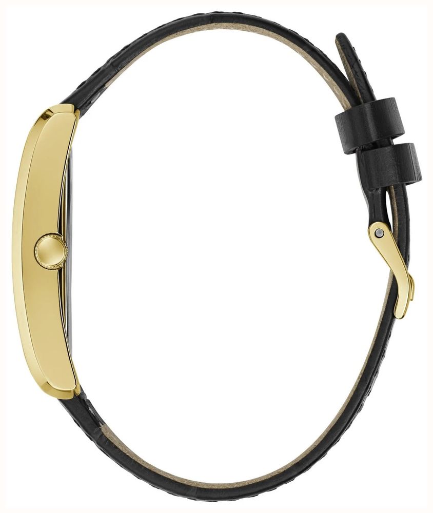 Guess Hugh Champagne Sunray Dial Black Leather Strap GW1152G2 - alternative Ansicht 2