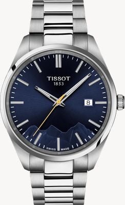 Tissot Pr 100 Quarz Jungfraubahn Sonderedition (40mm) blaues Zifferblatt / Edelstahlarmband Uhr T1504101104102
