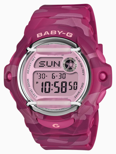 Casio G-SHOCK BABY-G Camo Series (42.6mm) Digital Display / Pink Camo Resin Strap BG-169CM-4ER