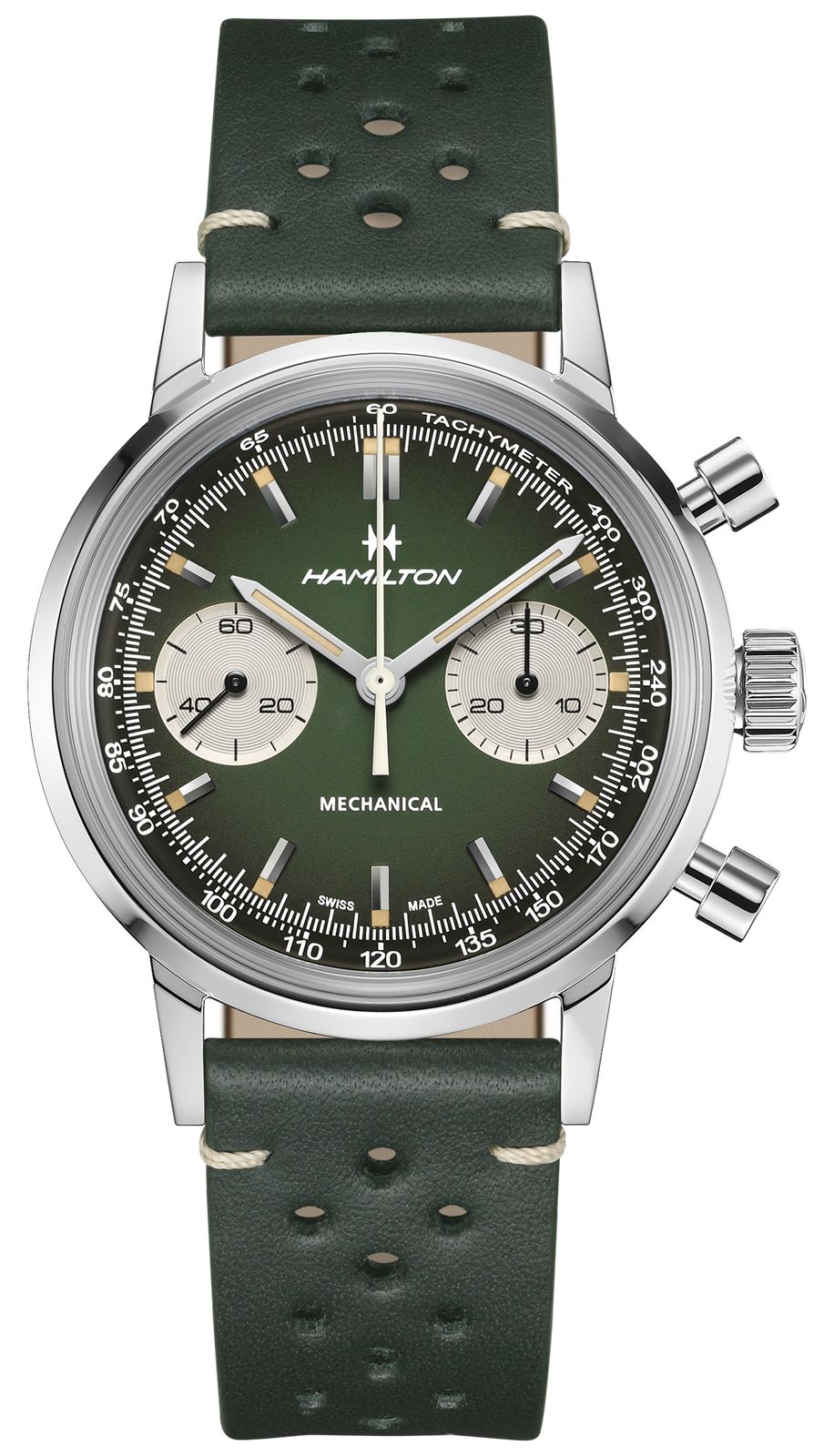 Hamilton Chronographe Intramatic H (40 mm), cadran vert, montre-image-206441