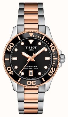 Tissot Seastar 1000 (36mm) Black Dial / Two-Tone Stainless Steel Bracelet T1202102205101