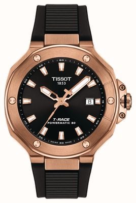 Tissot T-race powermatic 80 (41 mm) cadran soleillé noir / bracelet en silicone noir T1418073705100