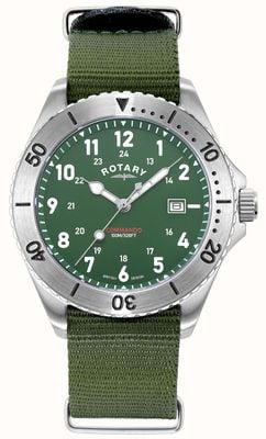 Rotary Commando masculin | cadran vert | bracelet nato vert GS05475/56