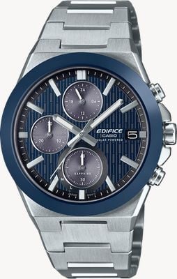 Casio Edifice solarbetriebener Chronograph (39,5 mm) blaues Zifferblatt / Edelstahlarmband EFS-S650D-2AEF