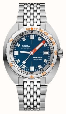 DOXA Sub 300t Caribbean (42,5 mm) cadran bleu foncé emblématique / bracelet en acier inoxydable grain de riz 840.10.201.10