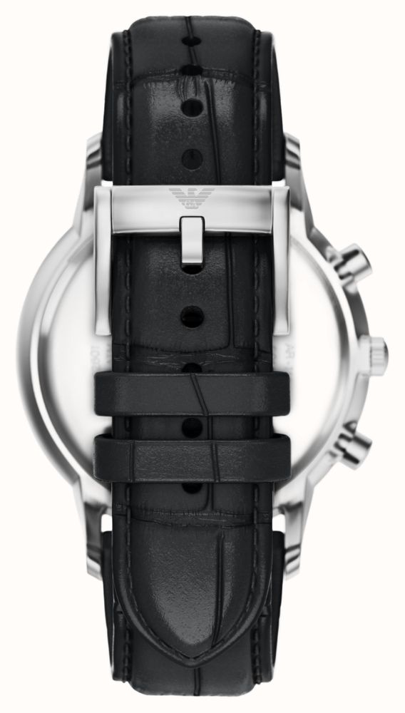 Emporio Armani Quartz Chronograph (43mm) Black Sunray Dial / Black Leather Strap AR11820 - 別ビュー 3