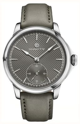 Tutima Glashütte Patria Small-Second Manual Winding (41mm) Graphite Grey Décor Dial / Grey Sheepskin Strap 6612-03