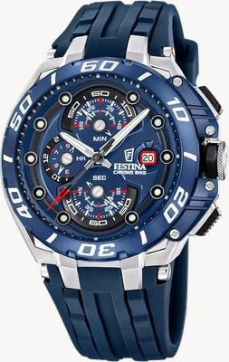 Festina Chrono Bike 2026 (46mm) Blue Dial / Blue Rubber Strap F20755/4