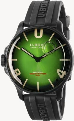 U-Boat Quadrante verde soleil Darkmoon pvd (46,5 mm) / cinturino in gomma vulcanizzata nera 8698/E