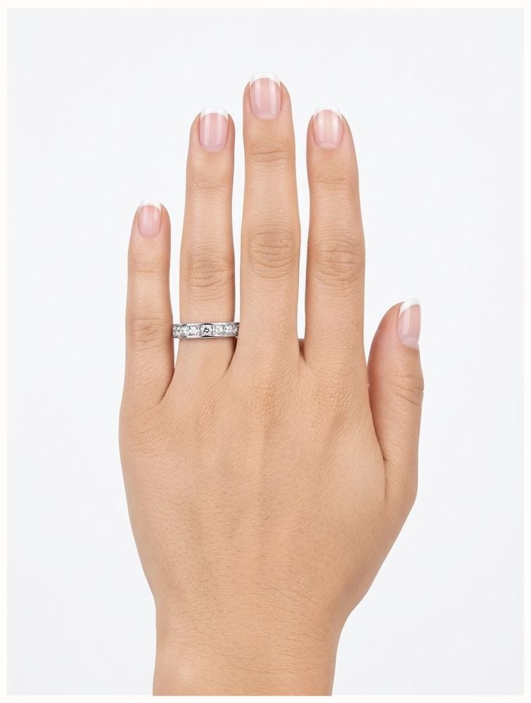 1.50ct Round Brilliant Natural Diamond 18ct White Gold Half Eternity Ring JM5450 - widok alternatywny 4