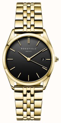Rosefield Ace (33mm) Black Dial / Gold-Plated Stainless Steel Bracelet ACBKG-A13