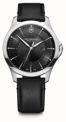 Victorinox | sojusz | męska | czarny skórzany pasek | czarna tarcza 241904