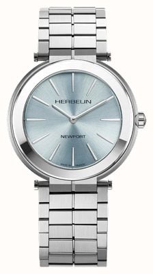 Herbelin Newport Slim Quartz (40mm) Arctic Blue Sunray Dial / Stainless Steel Bracelet 19522B125
