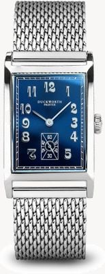 Duckworth Prestex Centenary (24 mm) blaues Zifferblatt / Stahlgeflechtarmband D803-03-ST