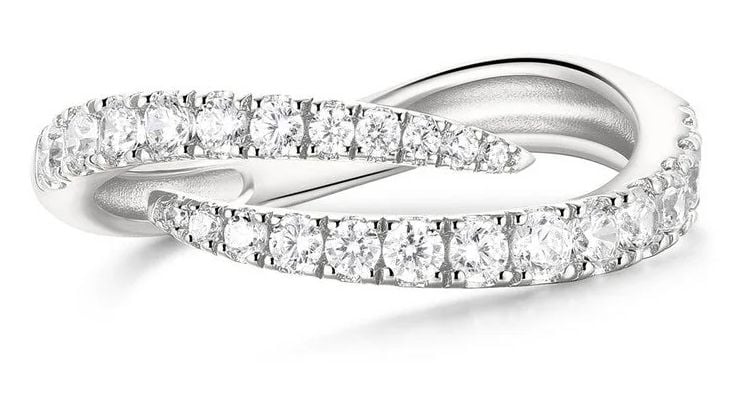 Ania Haie Silver Spiral Pavé Adjustable Ring R079-01H Jewellery