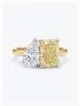 18ct Yellow Gold,Platinum Head LabGrown Diamond Yellow&White Toi Et MoiPear And Radiant Cut Ring J70164