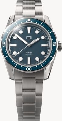HTD Montre de plongée automatique Aquatìc Bicchierini (39 mm) cadran bleu marine / bracelet en acier inoxydable 323 AQUATIC-BICCHIERINI-BLUE