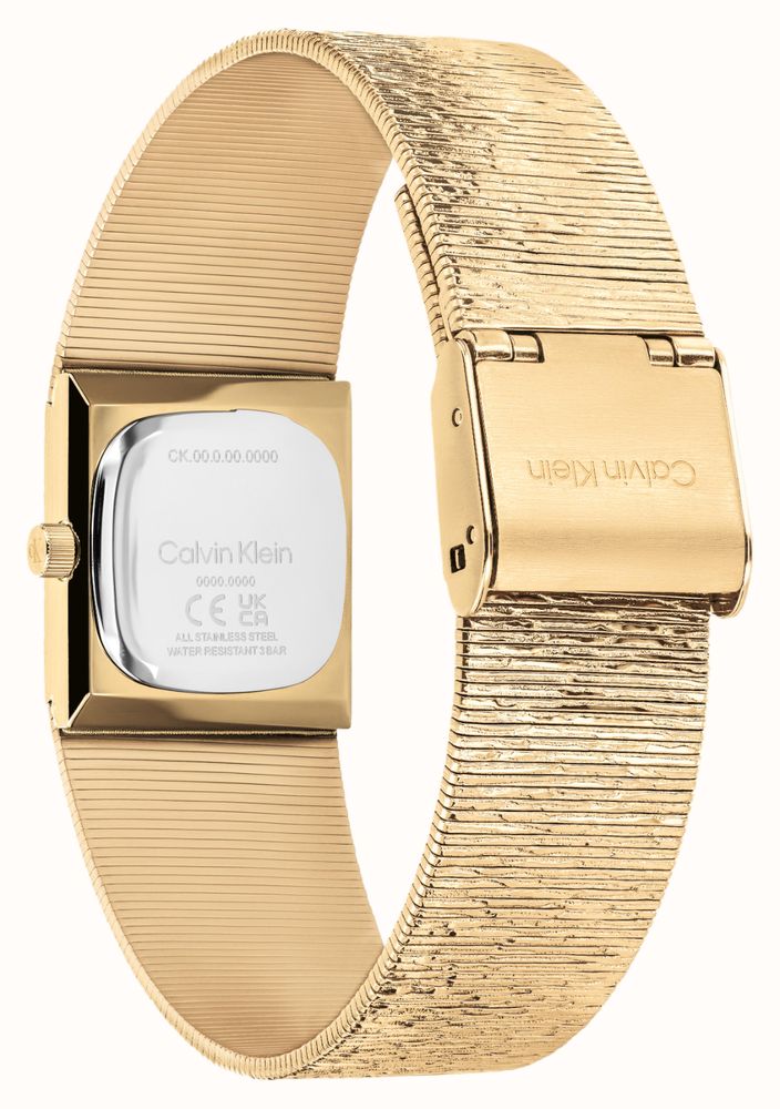 Calvin Klein Sophisticated Square (20mm) Green Dial / Gold PVD Stainless Steel Bracelet 25100228 - autre vue 3