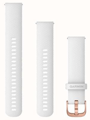 Garmin Schnellverschlussband (20 mm), weißes Silikon/Roségold-Hardware – nur Armband 010-12924-10