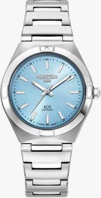 Roamer Damenuhr EOS Classic (34 mm) hellblaues Zifferblatt / Edelstahlarmband 982847 41 05 20