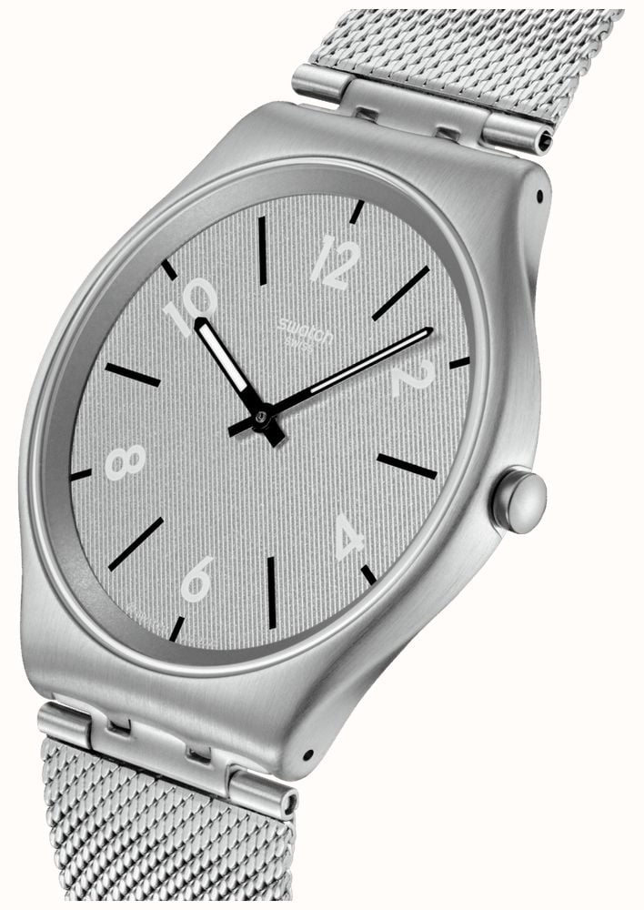 Swatch GETING MESHY (42mm) Silver Dial / Stainless Steel Mesh