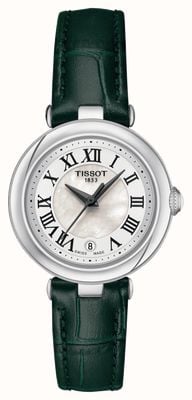 Tissot Bellissima (26mm) Mother-of-Pearl Dial / Green Leather Strap T1260101611302