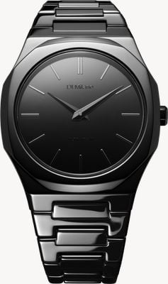 D1 Milano Ultra Thin Black Mirror (38mm) Black Mirror Dial / Black PVD Stainless Steel Bracelet UTBU09