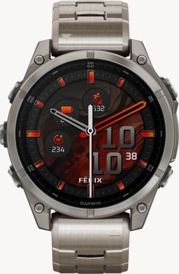 Garmin Fenix 8 47mm amoled sapphire premium multisport gps smartwatch titanium armband + zwarte siliconen set 010-02904-40