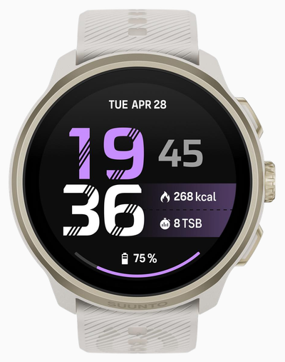 Suunto RUN 2 Lightweight AMOLED Running Watch - 4GB (46mm) Feather Gold - Silicone Watch SS051724000