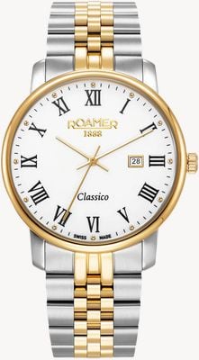 Roamer Classico Quartz (40mm) White Dial / Two-Tone Stainless Steel Bracelet 971856 48 25 50